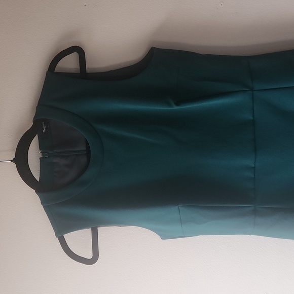 Madewell Anywhere Skater Dress Women Emerald Fit & Flare Back Zip Lined, size 8 - Picture 5 of 11